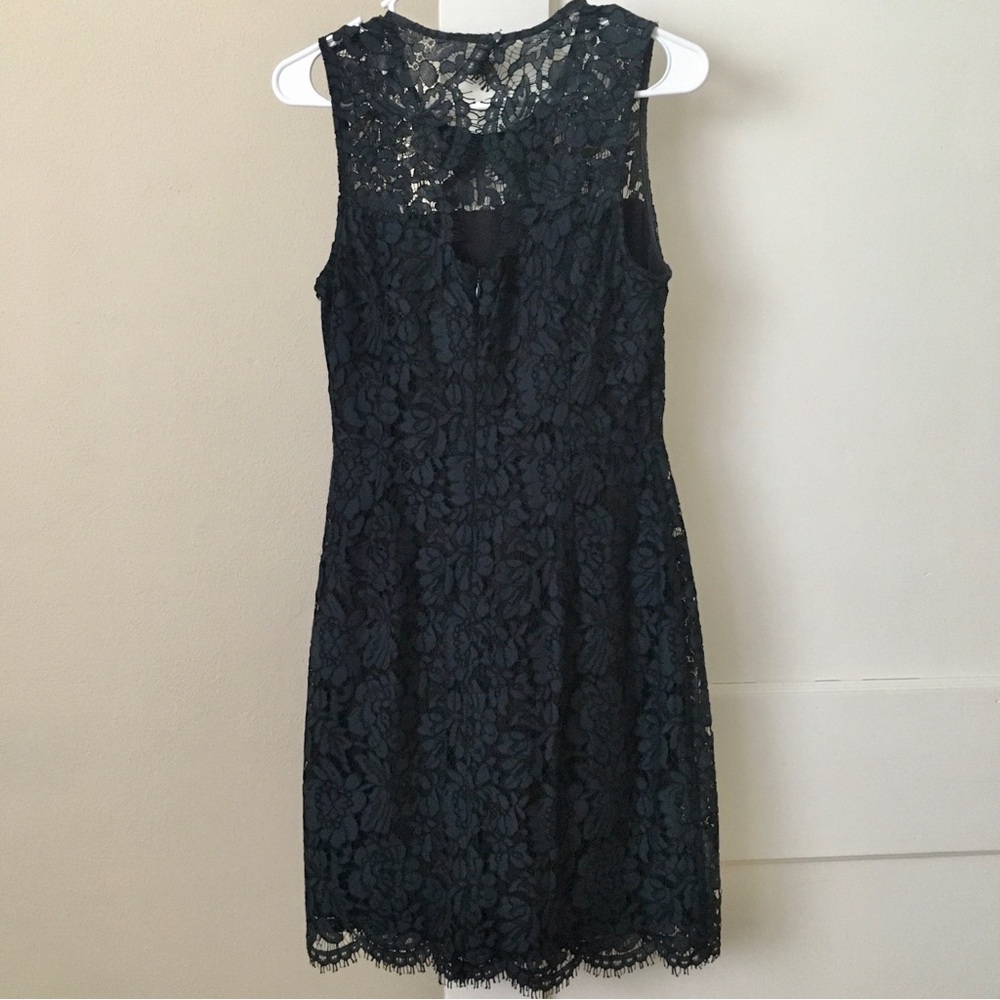Banana Republic Navy Black Lace Knee Length Sheath Shift Dress